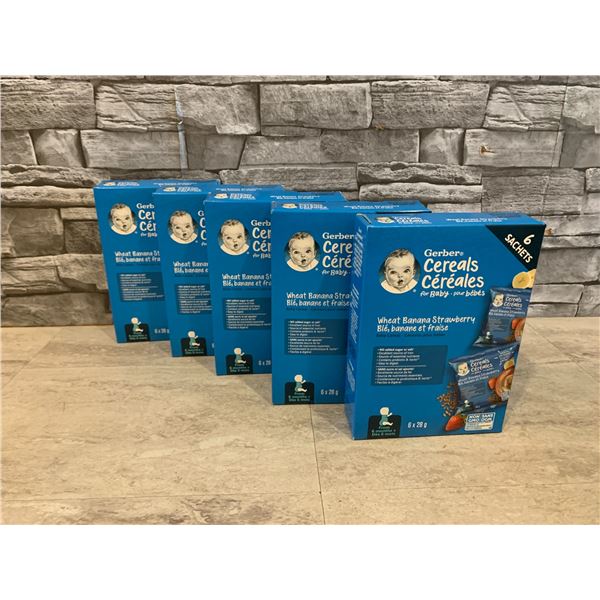 Case of 5 Boxes - 6 x 28g Gerber Cereals For Babies (One missing)
