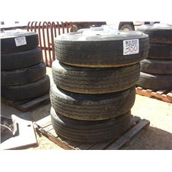 (1) LOT 4 22.5 TIRES & WHEELS