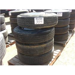 (1) LOT 4 22.5 TIRES & WHEELS