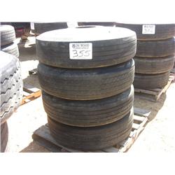 (1) LOT 4 22.5 TIRES & WHEELS