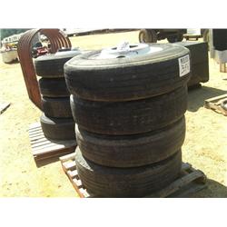 (1) LOT 4 22.5 TIRES & WHEELS