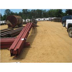 PREFAB 40'X75'X16' METAL BUILDING (ALL RED IRON) INCLUDES (8) 6 X6 X15' POST WITH BRACKETS FOR PURLI