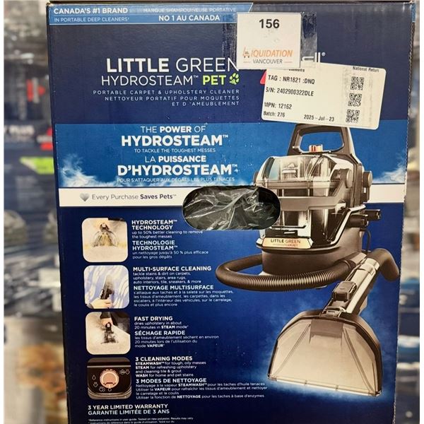 Open Box Bissell Vacuum Bissell Little Green HydroSteam Pet