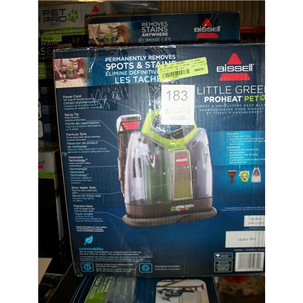 Open Box Bissell Vacuum BISSELL Little Green® ProHeat® Pet Portable Carpet Cleaner