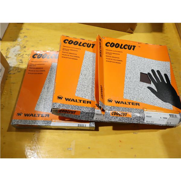 LOT DE 3 PQTS DE FEUILLES ABRASIVE EN TOILE WALTER COOLCUT