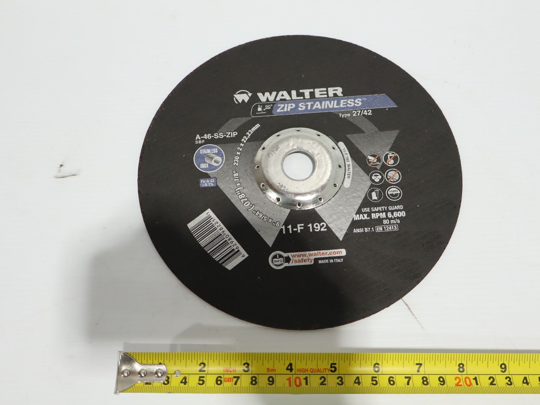 Walter Ratti Inox DISQUE DE COUPE WALTER ACIER/INOX 9