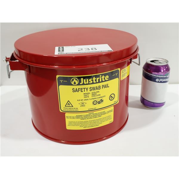 JUSTRITE SAFETY SWAB PAIL #10471