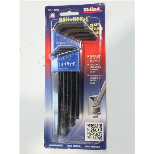 ENS DE 9 ALLEN KEY EKLINDE MÉTRIQUE
