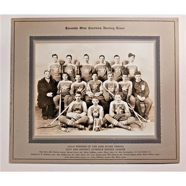 1935-36 Toronto Star Carriers Hockey Cabinet Photo