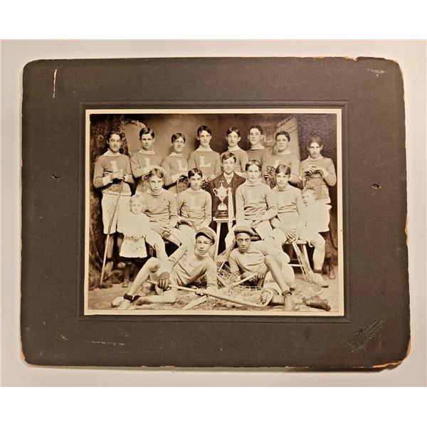 CIRCA-1900 "Lincolns" Lacrosse Team Cabinet Photo