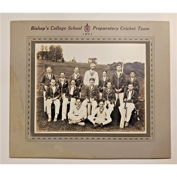 1931 Bishops College Cricket Team Cabinet Photo
