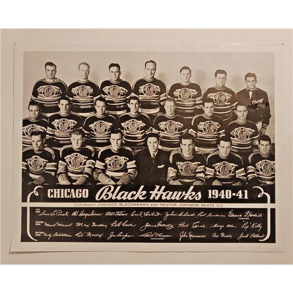 1940-41 Chicago Black Hawks Hockey Team Photo