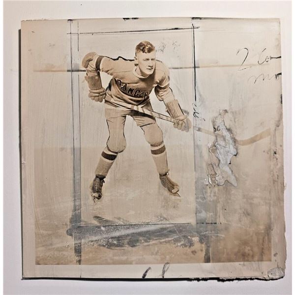 1929 Bun Cook Type 1 Photo New York Rangers Hockey