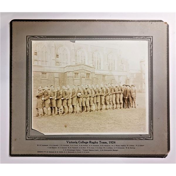 1924 Victoria College Rugby Team Cabinet Photo