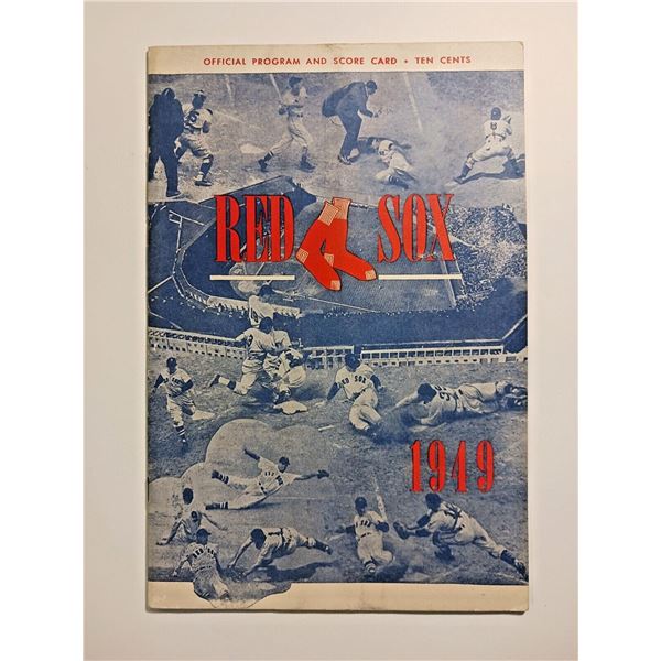 1949 Red Sox Washington Baseball Program signed