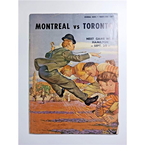1958 Alouettes v Argonauts CFL Game Program Signed