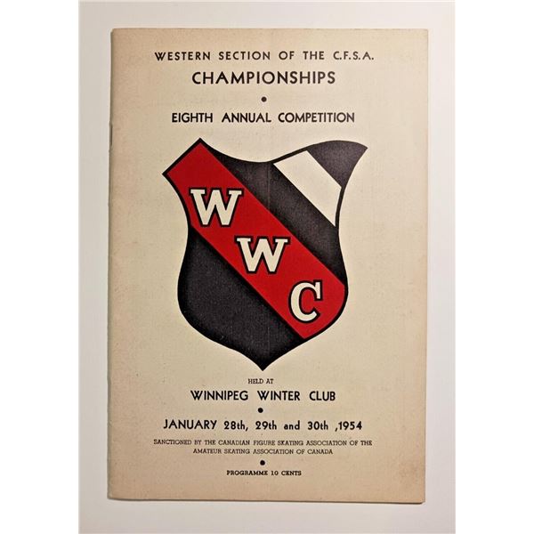 1954 Winnipeg WC 8th Annual Figure Skating Program