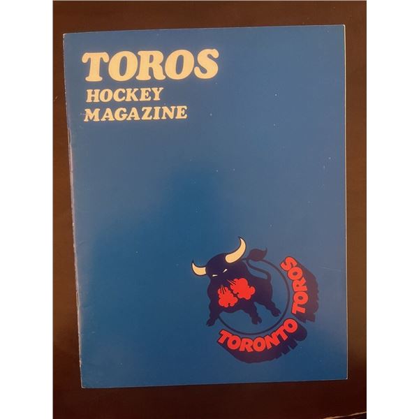 1975 Toros Hockey Magazine Blue Cover