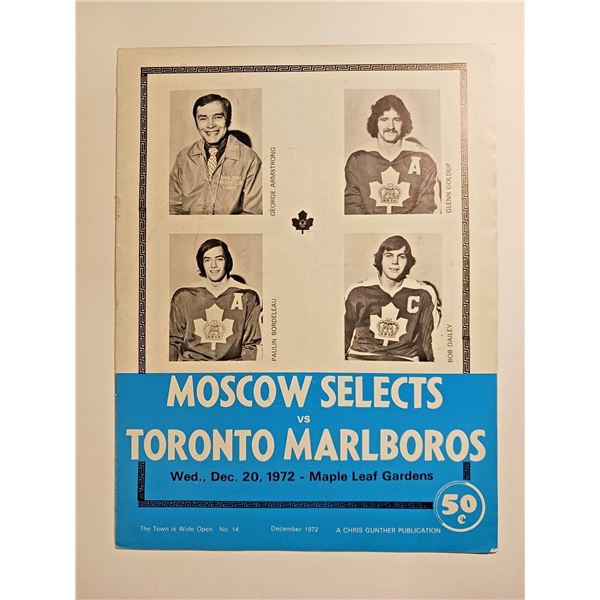 1972 Moscow Selects vs Toronto Marlboros Program