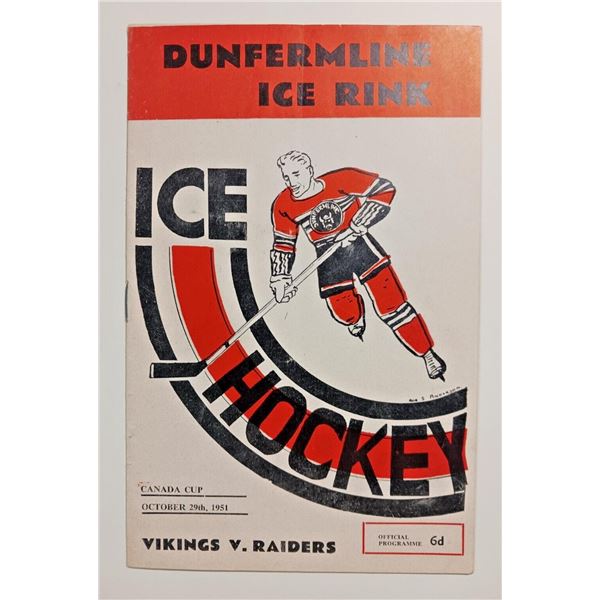 1951 Canada Cup Hockey Program Vikings vs Raiders