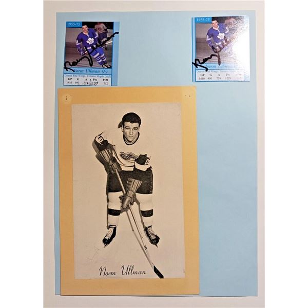 Norm Ullman Beehive w/ two signed card Hockey