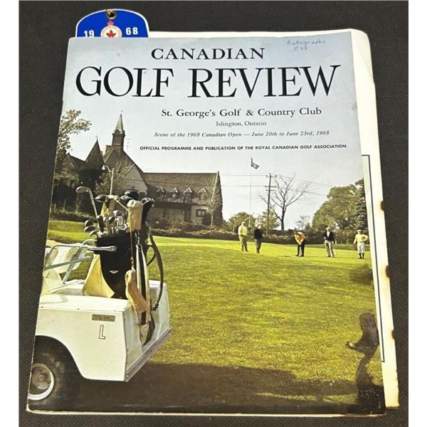 1968 Canadian Open Golf Program Signed w/ Ticket