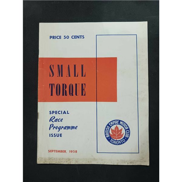 1958 Small Torque Special Race Programme Magazine