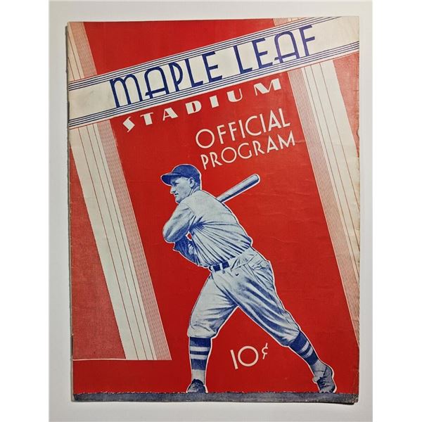 1936 Maple Leaf Stadium Baseball Official Program