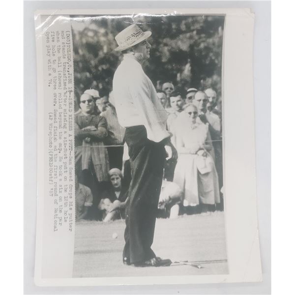1957 Sam Snead Golf AP Wirephoto 8" x 10"