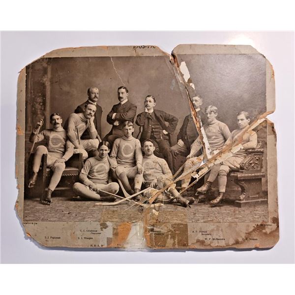 1905 Quebec Vintage Hockey Team Cabinet Photo