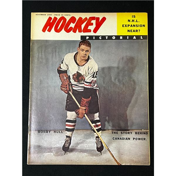 1959 Hockey Pictorial Magazine w/ Bobby Hull Cover