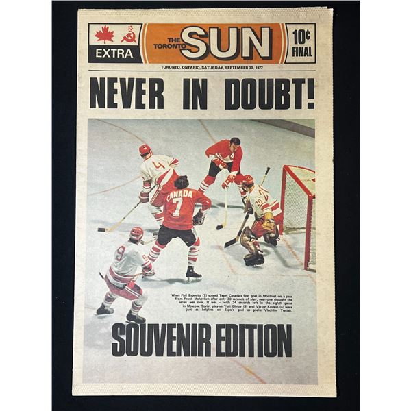 September 30 1972, CAN v USSR Souvenir Newspaper