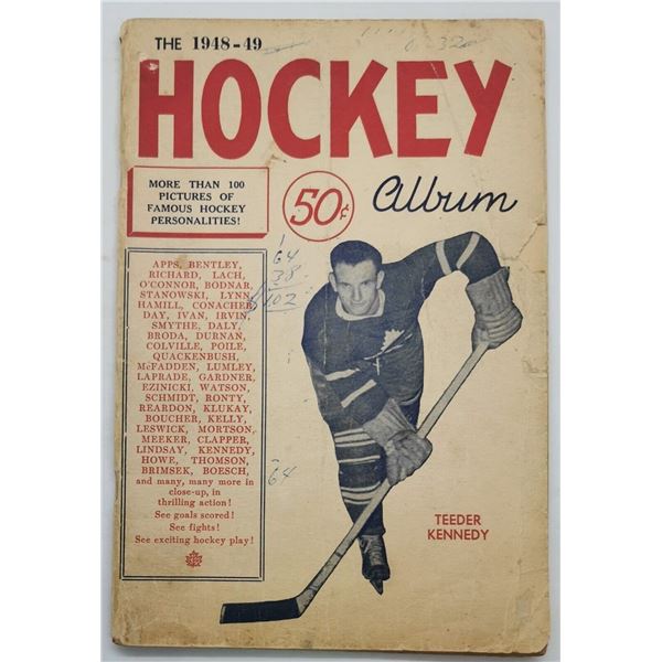 1948-1949 NHL Hockey Album Teeder Kennedy On Cover