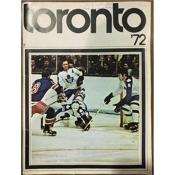 1972 Maple Leafs Program Insert Hockey Magazine