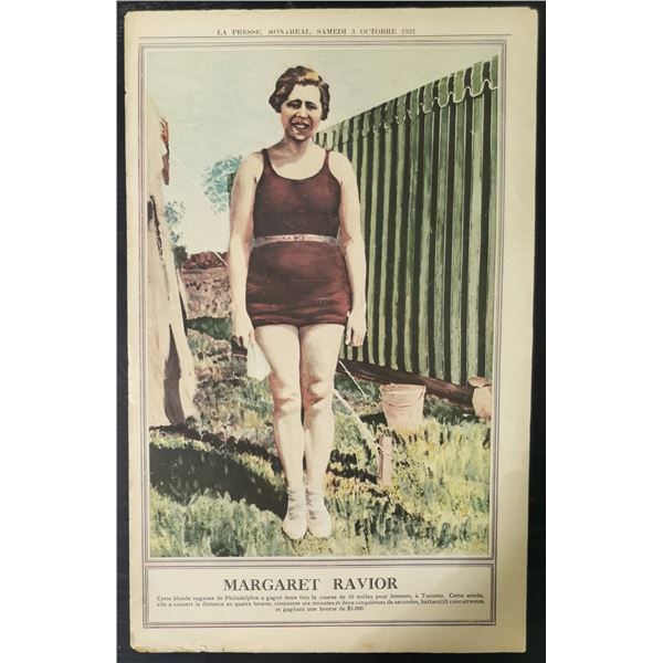 LA Press Montreal 1931 Margaret Ravior Swimmer