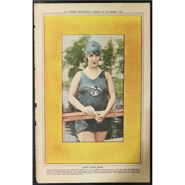 LA Press Montreal 1928 Daisy King Shaw Swimmer