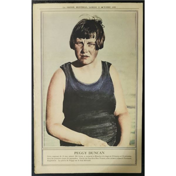 LA Press Montreal 1930 Peggy Duncan Swimmer