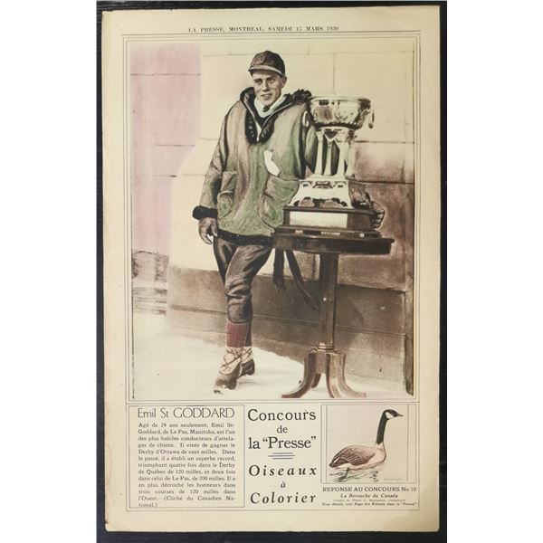 LA Press 1930 Emil St Goddard Dog Sled Racer
