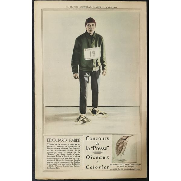 LA Press Montreal 1930 Edouard Fabre Marathon