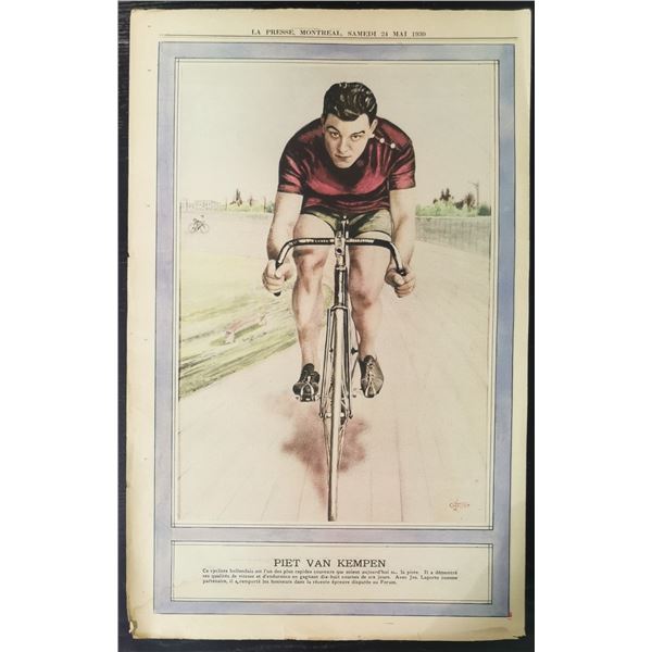 LA Press Montreal 1930 Piet Van Kempen Cycling