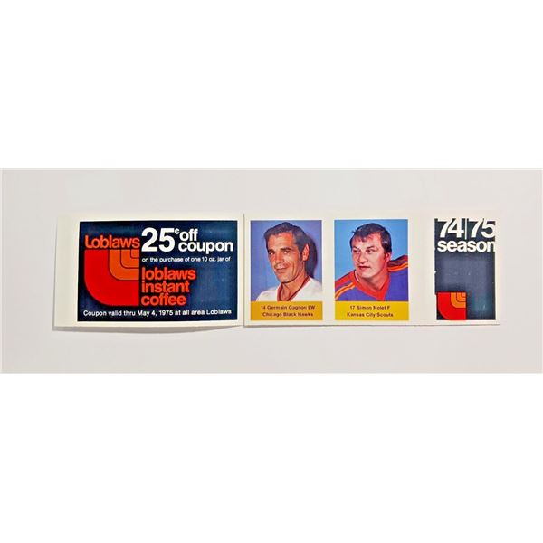 Loblaws NHL Act Players 1974-75 Sticker Bob Nevin