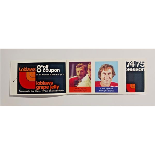 Bob Kelly Loblaws NHL 1974-75 Sticker Stamps