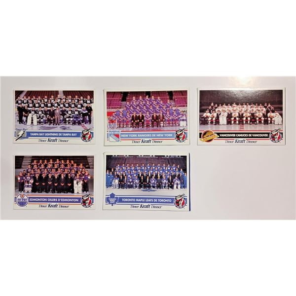1992-93 Kraft Dinner Hockey Hand Cut Team x5