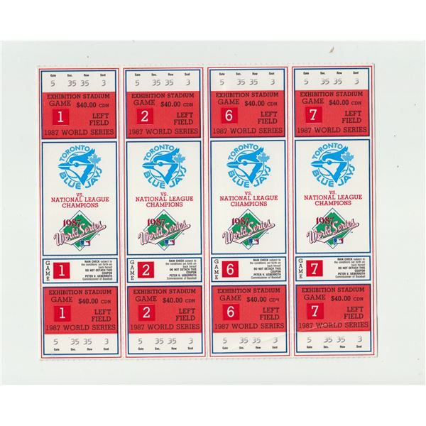 1987 Toronto Blue Jays World Series Phantom Ticket