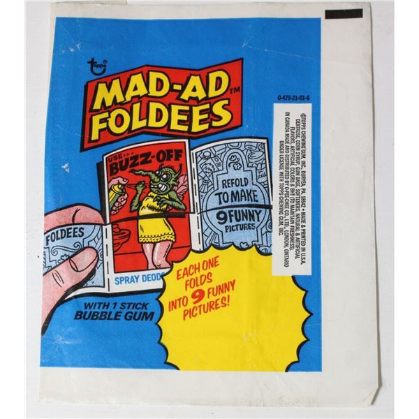 Vintage 1976 Topps Mad-Ad Foldees Wrapper