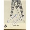 Image 2 : 1960s Rick Ley Signed Maple Leafs Postcard