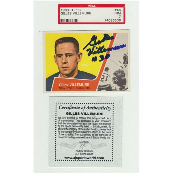 1963 Topps Gilles Villemure #46 Signed w/ COA