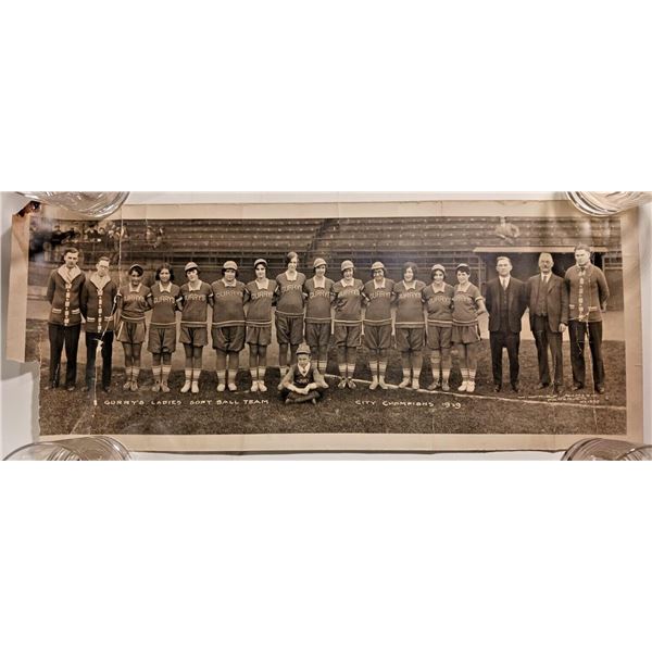 1929 Curry's Ladies Softball Team City Panorama