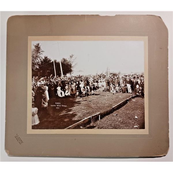 1897 Rideau Rifle Range Cabinet Photo 3 Men Shoot