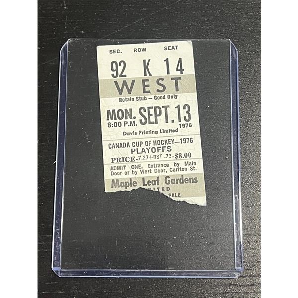 Sept 13 1976 CAN Cup Final CAN v CZE Ticket Stub